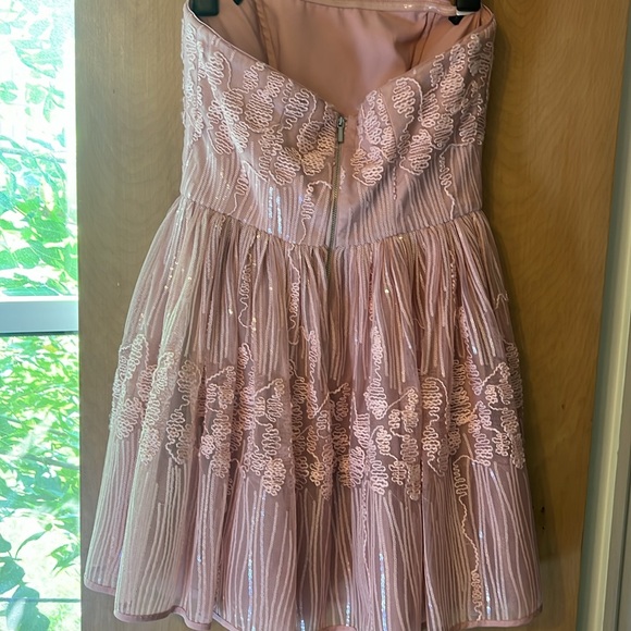 Bebe Pink Embellished Strapless Dress - Picture 4 of 4